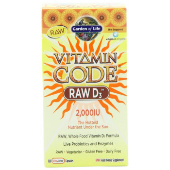 RAW vitamín D 3 (5000 IU) vitamínový kód - 60 kapslí